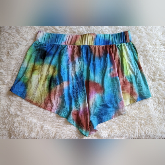 CITRUS Shorts Women's Tie Dye Sz L Blue/Red/Green - Picture 3 of 4